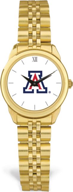 Arizona Wildcats CSI Women's Gold Rolled Link Watch (Gift Box) With Colored Medallion - ONLINE ONLY
