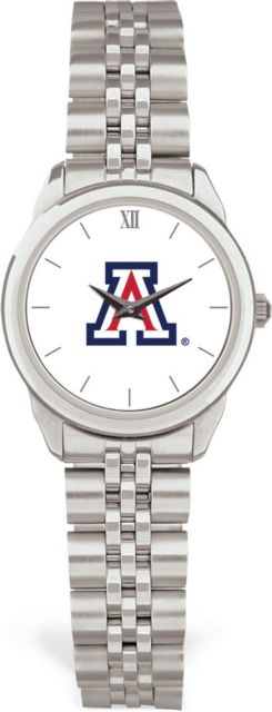 Arizona Wildcats CSI Women's Silver Rolled Link Watch (Gift Boxed) With Colored Medallion - ONLINE ONLY