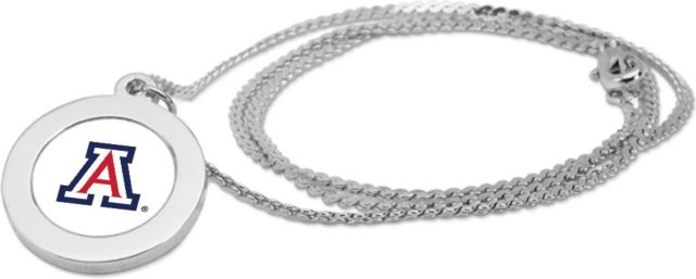 Arizona Wildcats CSI Silver Pendant Necklace With Colored Medallion - ONLINE ONLY