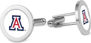 Arizona Wildcats CSI Silver Cufflinks (Gift Boxed) With Colored Medallion - ONLINE ONLY