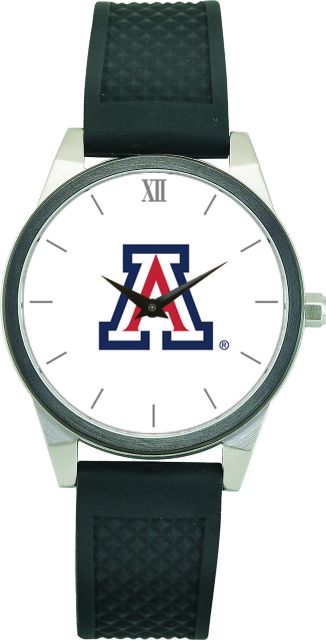 Arizona Wildcats CSI Women's Wristwatch (Gift Boxed) With Black Silicone Strap And Color Medallion. - ONLINE ONLY