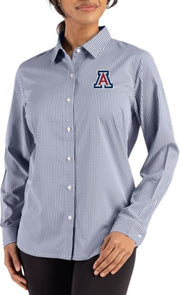 Arizona Wildcats Women's Gingham Long Sleeve Dress Shirt