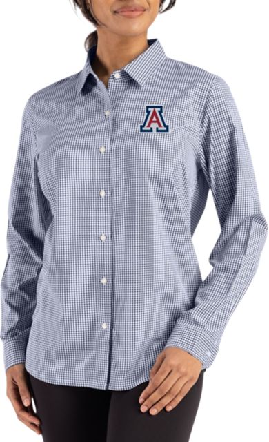 Arizona Wildcats Women's Gingham Long Sleeve Dress Shirt