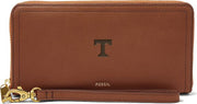 Fossil Leather Logan RFID Zip Around Clutch - Brown - ONLINE ONLY