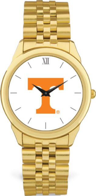 Tennessee Volunteers CSI Men's Gold Rolled Link Wristwatch (Gift Box) With Colored Medallion - ONLINE ONLY
