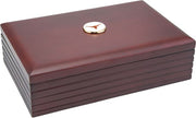 Texas Longhorns CSI Rosewood Desk Box (Gift Boxed) with Colored Medallion - ONLINE ONLY