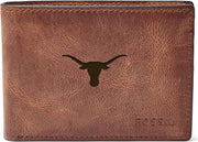 Fossil Leather Derrick Front Pocket Bifold - Brown - ONLINE ONLY