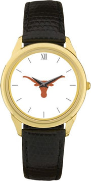 Texas Longhorns CSI Men's Black Leather Wristwatch (Gift Boxed) with Colored Medallion - ONLINE ONLY