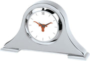 Texas Longhorns CSI Silver Napoleon Desk Clock with Colored Medallion - ONLINE ONLY