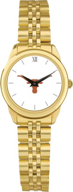 Texas Longhorns CSI Women's Gold Rolled Link Watch (Gift Box) with Colored Medallion - ONLINE ONLY