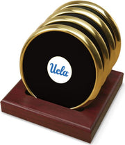 UCLA Bruins CSI Set Of 4 Gold Round Coaster Gift Boxed With Colored Medallion - ONLINE ONLY