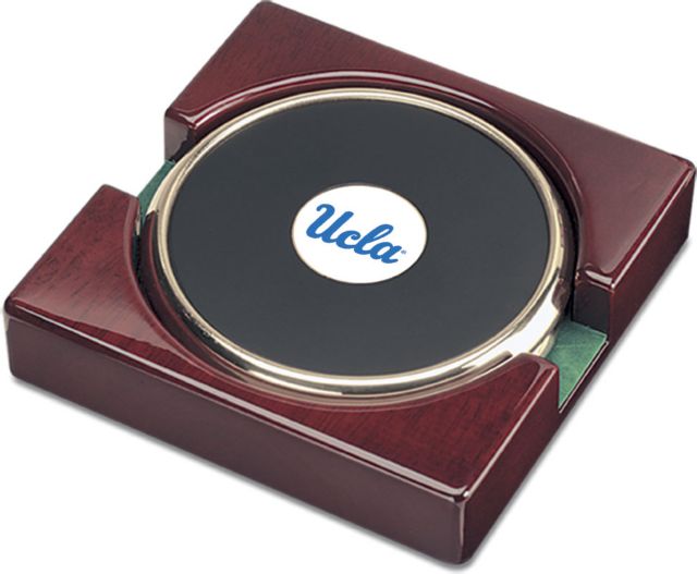 UCLA Bruins CSI Set Of 2 Gold Round Coaster Gift Boxed With Colored Medallion - ONLINE ONLY