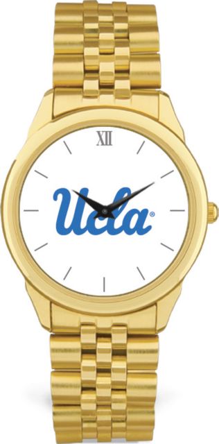 UCLA Bruins CSI Men's Gold Rolled Link Wristwatch (Gift Box) With Colored Medallion - ONLINE ONLY