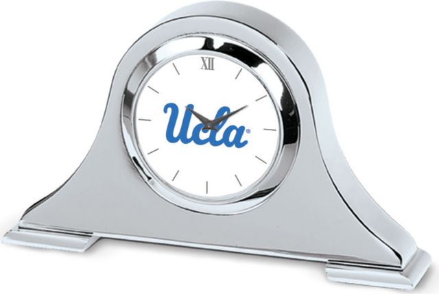 UCLA Bruins CSI Silver Napoleon Desk Clock With Colored Medallion - ONLINE ONLY