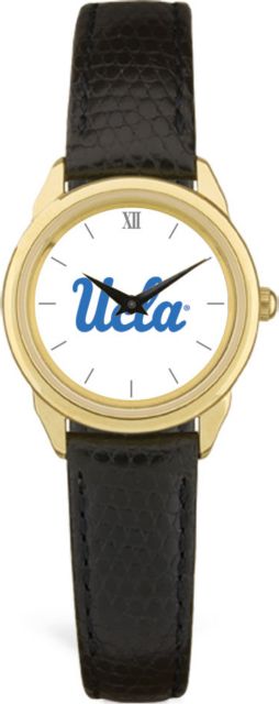 UCLA Bruins CSI Women's Black Leather Watch(Gift Boxed) With Colored Medallion - ONLINE ONLY