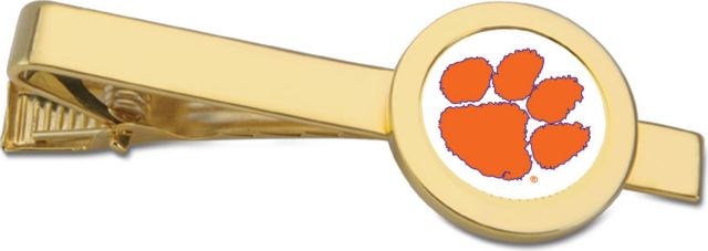 Clemson Tigers CSI Gold Tie Bar With Colored Medallion - ONLINE ONLY