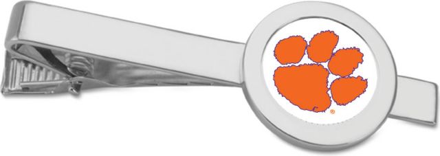 Clemson Tigers CSI Silver Tie Bar With Colored Medallion - ONLINE ONLY