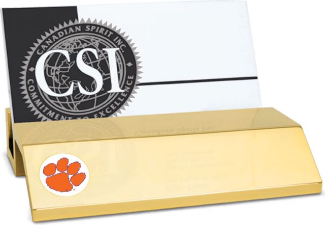 Clemson Tigers CSI Gold Card Holder With Colored Medallion - ONLINE ONLY