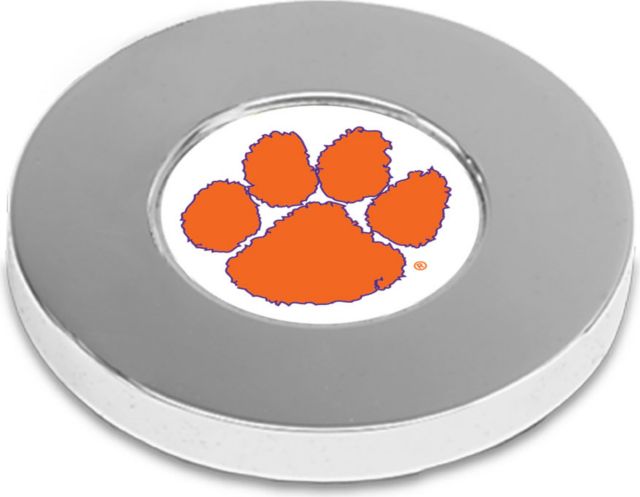 Clemson Tigers CSI Silver Paperweight (Gift Boxed) With Colored Medallion - ONLINE ONLY