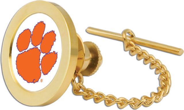 Clemson Tigers CSI Goldtie Tack/Lapel Pin Gift Boxed With Colored Medallion - ONLINE ONLY