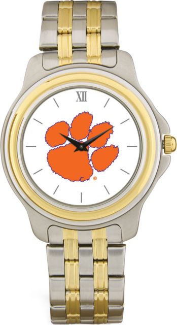 Clemson Tigers CSI Men's Two-Toned Wristwatch With Colored Medallion - ONLINE ONLY