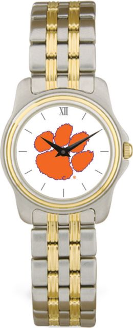 Clemson Tigers CSI Women's Two Tone Wristwatch With Colored Medallion - ONLINE ONLY