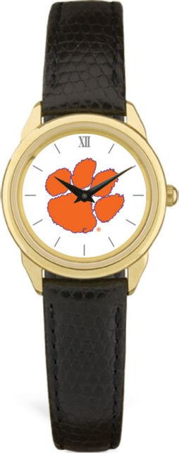 Clemson Tigers CSI Women's Black Leather Watch(Gift Boxed) With Colored Medallion - ONLINE ONLY