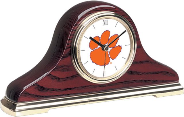Clemson Tigers CSI Mantle Clock With Colored Medallion - ONLINE ONLY