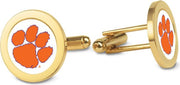 Clemson Tigers CSI Gold Cufflinks (Gift Boxed) With Colored Medallion - ONLINE ONLY