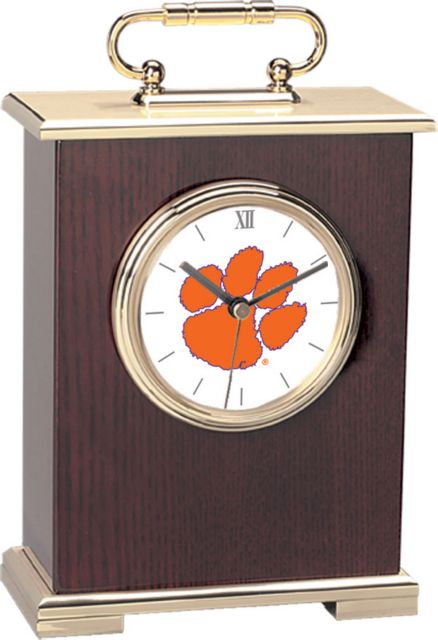 Clemson Tigers CSI Le Grande Carriage Clock With Colored Medallion - ONLINE ONLY