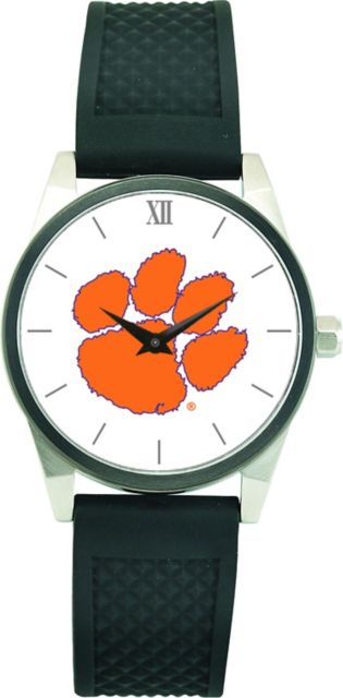 Clemson Tigers CSI Men's Wristwatch (Gift Boxed) With Black Silicone Strap And Color Medallion. - ONLINE ONLY
