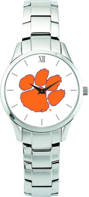 Clemson Tigers CSI Women's Stainless Steel Wristwatch (Gift Boxed) With Color Medallion - ONLINE ONLY