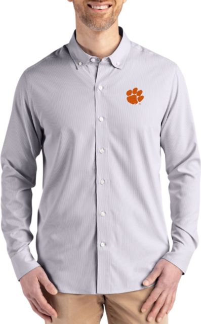 Clemson Tigers Pinstripe Long Sleeve Dress Shirt