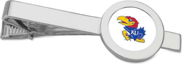 Kansas Wildcats CSI Silver Tie Bar With Colored Medallion - ONLINE ONLY