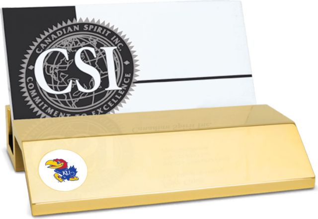 Kansas Wildcats CSI Gold Card Holder With Colored Medallion - ONLINE ONLY