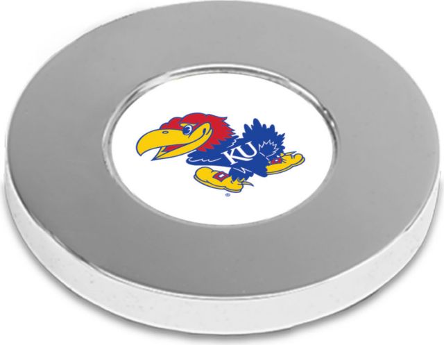 Kansas Wildcats CSI Silver Paperweight (Gift Boxed) With Colored Medallion - ONLINE ONLY