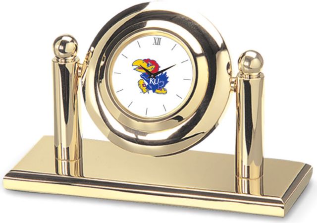 Kansas Wildcats CSI Arcade Desk Clock With Colored Medallion - ONLINE ONLY