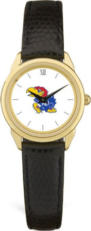 Kansas Wildcats CSI Women's Black Leather Watch(Gift Boxed) With Colored Medallion - ONLINE ONLY