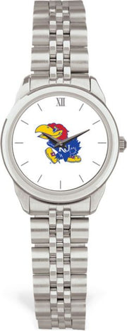 Kansas Wildcats CSI Women's Silver Rolled Link Watch (Gift Boxed) With Colored Medallion - ONLINE ONLY