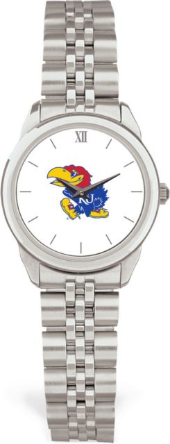 Kansas Wildcats CSI Women's Silver Rolled Link Watch (Gift Boxed) With Colored Medallion - ONLINE ONLY