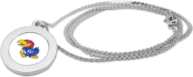 Kansas Wildcats CSI Silver Pendant Necklace With Colored Medallion - ONLINE ONLY