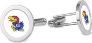 Kansas Wildcats CSI Silver Cufflinks (Gift Boxed) With Colored Medallion - ONLINE ONLY