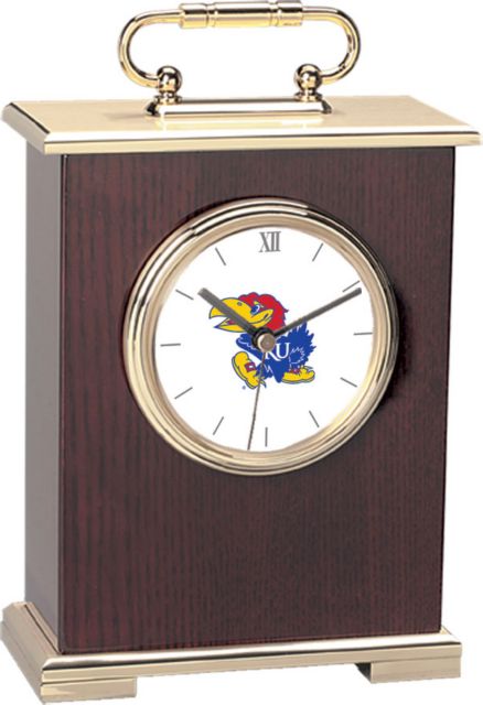Kansas Wildcats CSI Le Grande Carriage Clock With Colored Medallion - ONLINE ONLY