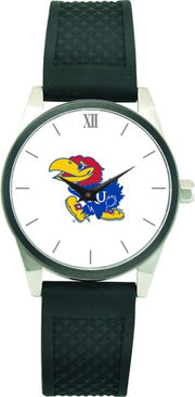 Kansas Wildcats CSI Men's Wristwatch (Gift Boxed) With Black Silicone Strap And Color Medallion. - ONLINE ONLY