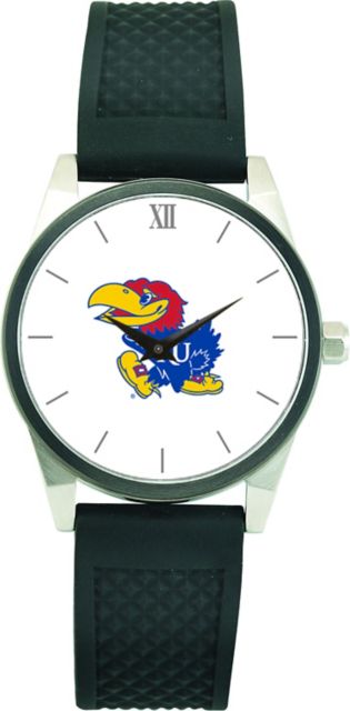 Kansas Wildcats CSI Men's Wristwatch (Gift Boxed) With Black Silicone Strap And Color Medallion. - ONLINE ONLY