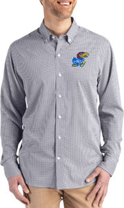 Kansas Wildcats Gingham Long Sleeve Dress Shirt