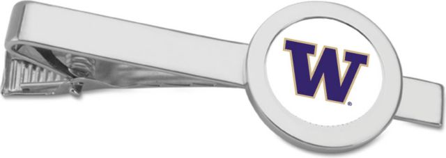 Washington Huskies CSI Silver Tie Bar With Colored Medallion - ONLINE ONLY