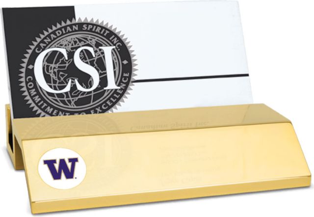 Washington Huskies CSI Gold Card Holder With Colored Medallion - ONLINE ONLY