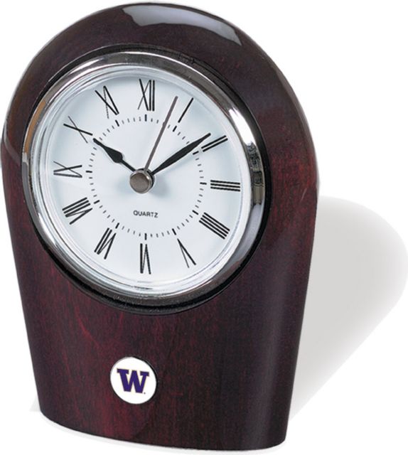 Washington Huskies CSI Palm Desk Clock With Colored Medallion - ONLINE ONLY