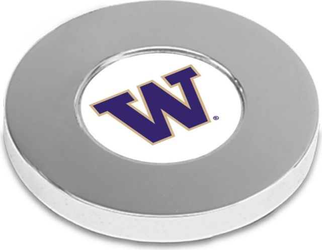 Washington Huskies CSI Silver Paperweight (Gift Boxed) With Colored Medallion - ONLINE ONLY
